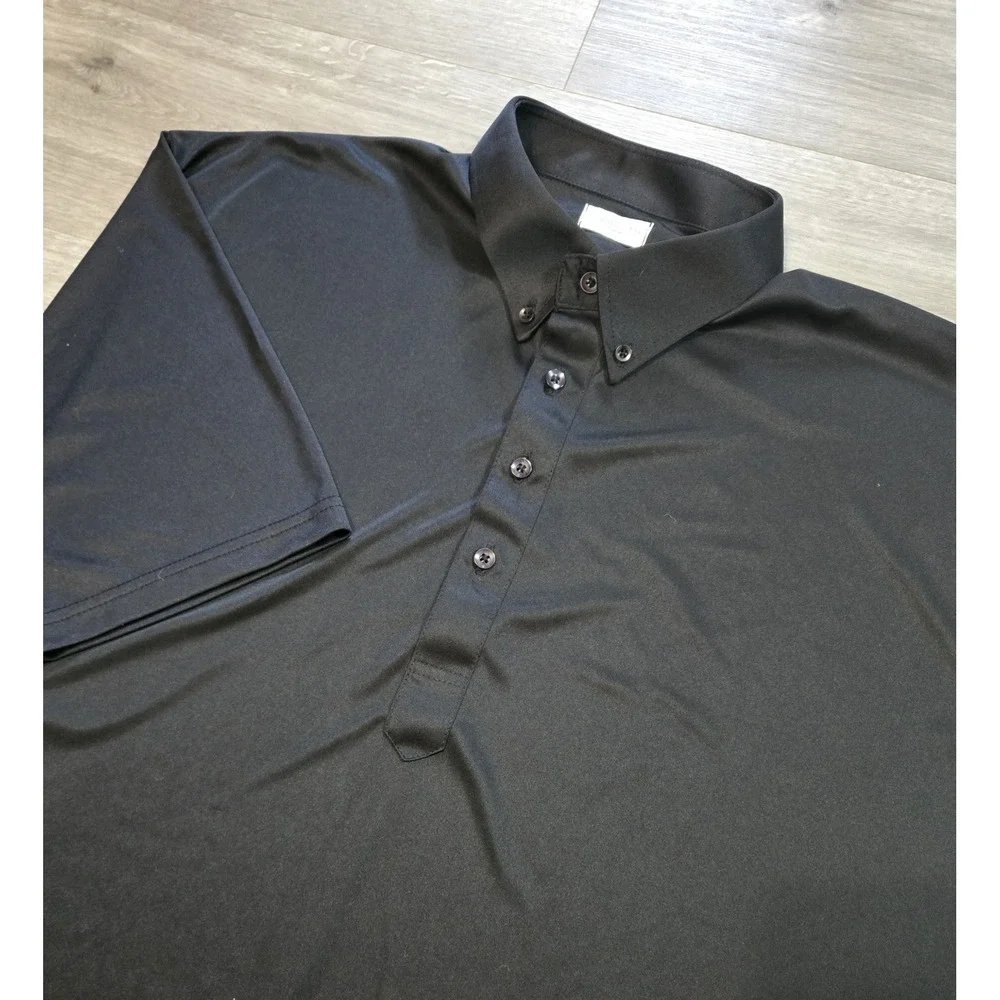 Collars and Co Dress Collar Polo Men 2XL Black Short Sleeve Shirt Performance